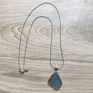 Sterling silver and sea glass handmade necklace.